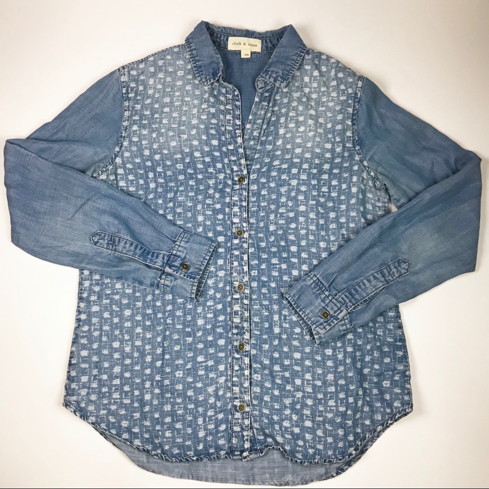 ANTHROPOLOGIE Cloth & Stone Tencel Chambray Shirt